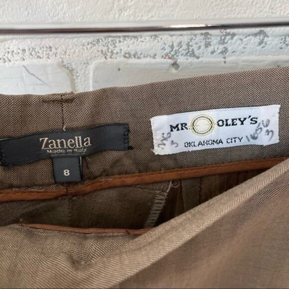 Zanella Vintage Trousers Size 8 Made Italy Olive Brown Classic High Waist Slacks - Picture 5 of 10